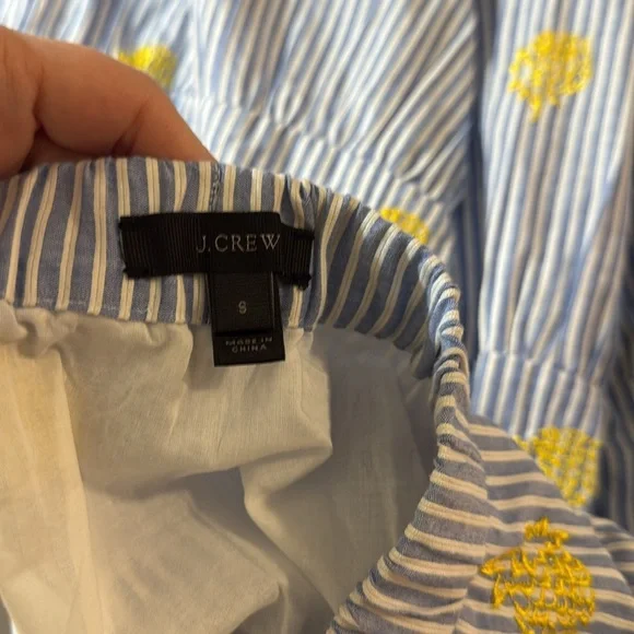 J Crew Women’s Embroidered Pineapple Pinstripe Layered Maxi Skirt Size Small - Picture 4 of 6